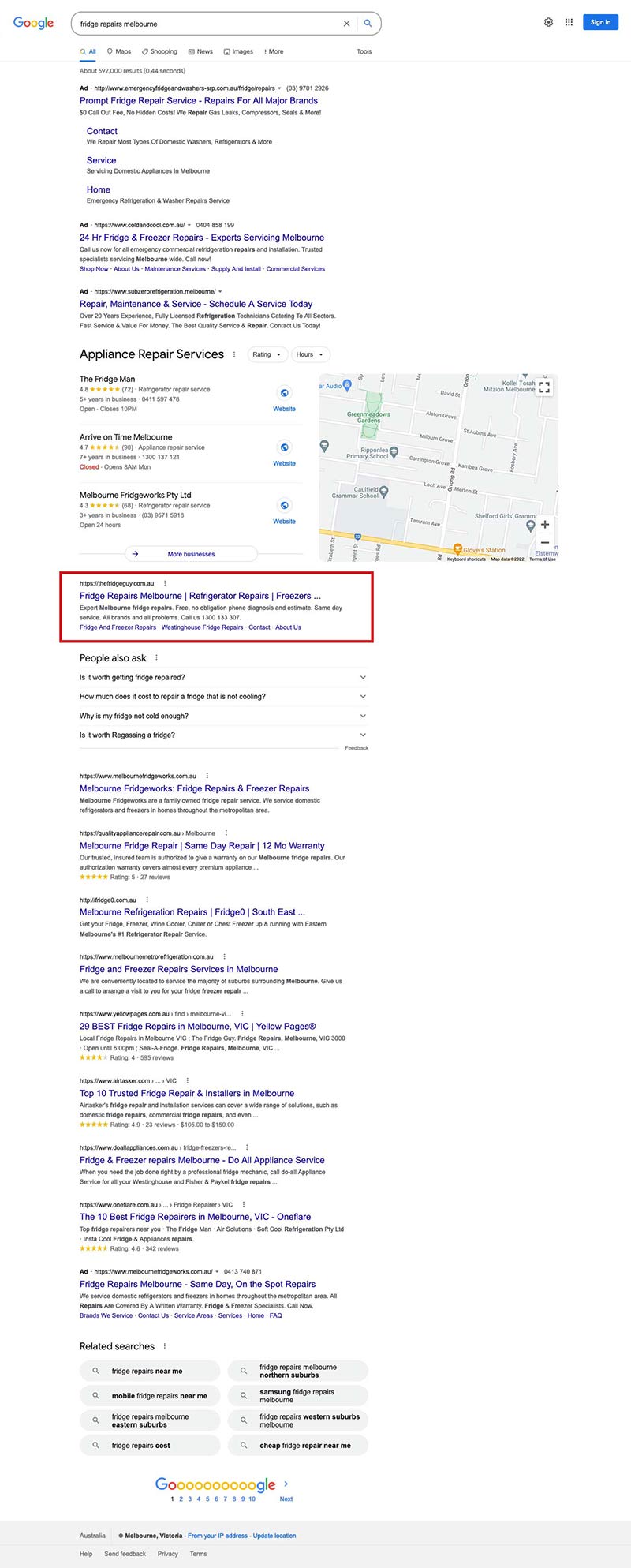 seo optimisation freelancer melbourne with child care centre experience